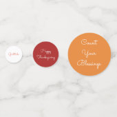 De woorden van de Thanksgiving vallen Kleuren Confetti (Achterkanten)