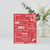 De woorden van Kerstmis Feestdagenkaart (Staand voorkant)