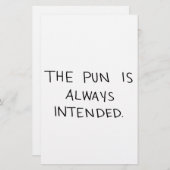 De woordspeling is altijd bedoeld" briefpapier (Voorkant / Achterkant)