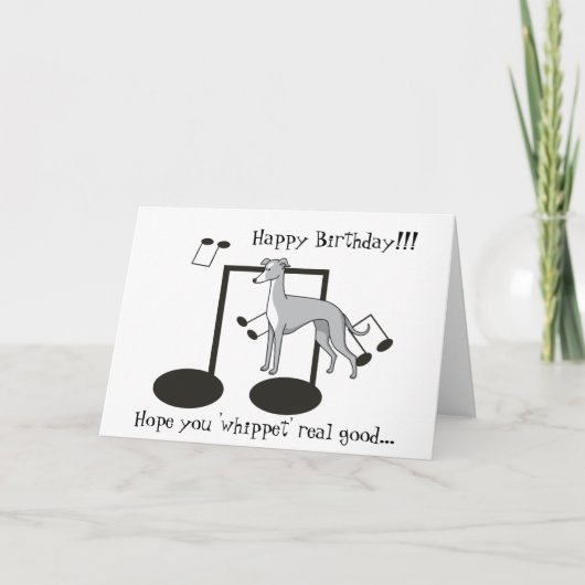 De Woordspeling van de whippet - Wenskaart Kaart (Voorkant)