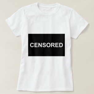 De Word-gecensureerde witte letters zwarte achterg T-shirt