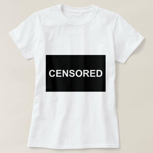 De Word-gecensureerde witte letters zwarte achterg T-shirt (Design voorkant)