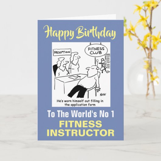 De Word Nummer 1 Fitness Instructeur Kaart (Gele Bloem)