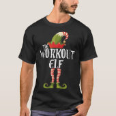 de " workout elf " - reeks elf voor kerstmis t-shirt (Voorkant)