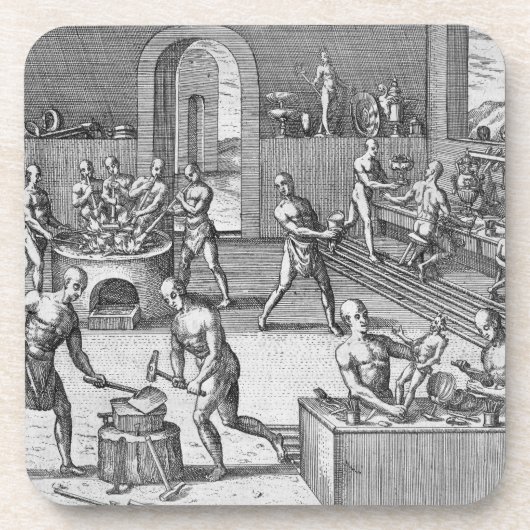 De workshop over de goudmaden van Atahualpa in Qui Bier Onderzetter (Voorkant)