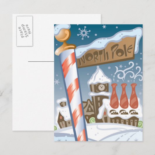 De workshop van de kerstman bij de Arctica Feestdagenkaart (Voorkant / Achterkant)