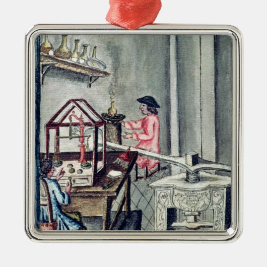 De workshop van Silversmiths, van een silversmith  Metalen Ornament (Voorkant)