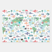 De World Little Explorer-voertuigen reizen Inpakpapier Vel (Voorkant 2)