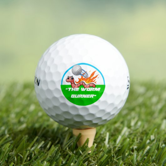 "De Worm Burner" Grappige Custom Golfbal Golfballen (Insitu Shirt)