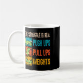 De worsteling is echt grappig T-rex Gym Work Out F Koffiemok (Links)
