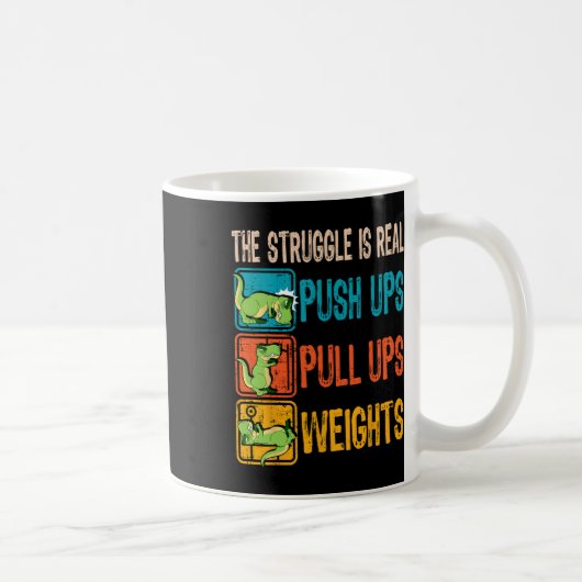 De worsteling is echt grappig T-rex Gym Work Out F Koffiemok (Rechts)