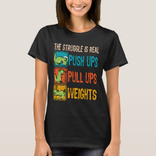 De worsteling is echt grappig T-rex Gym Work Out F T-shirt