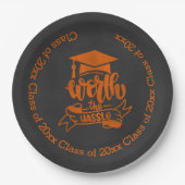 De worsteling - Sinaasappel Papieren Bordje (Voorkant)