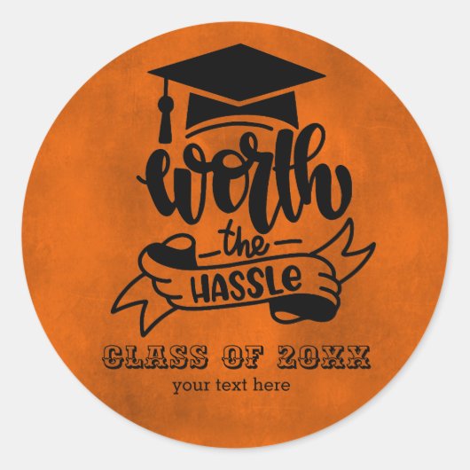 De worsteling - Sinaasappel Ronde Sticker (Voorkant)
