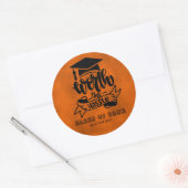 De worsteling - Sinaasappel Ronde Sticker (Envelop)