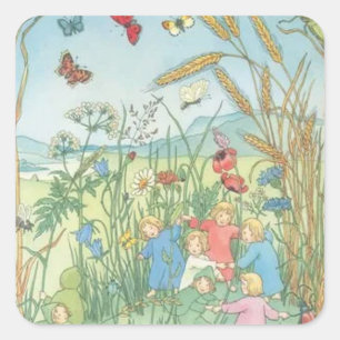 De Wortel Kinderen Sibylle von Olfers Vierkante Sticker