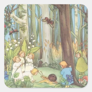 De Wortel Kinderen Sibylle von Olfers Vierkante Sticker