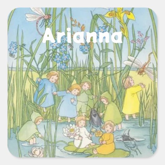 De Wortel Kinderen Sibylle von Olfers Vierkante Sticker (Voorkant)