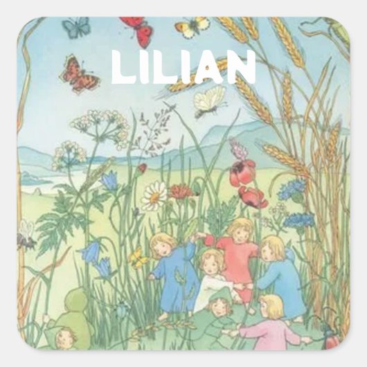 De Wortel Kinderen Sibylle von Olfers Vierkante Sticker (Voorkant)