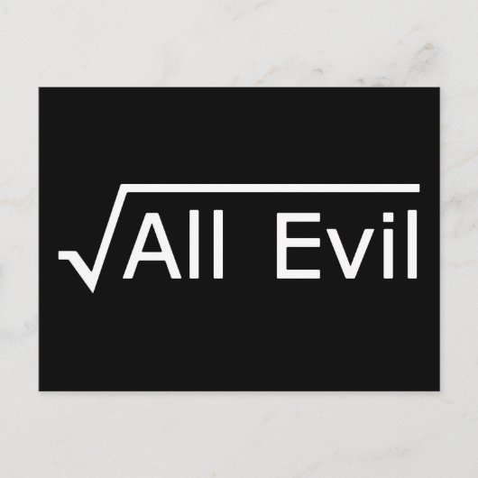 De wortel van Al Kwaad - Grappig Wiskunde Uitdrukk Briefkaart (Voorkant)