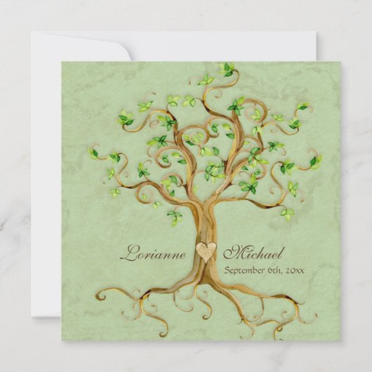 De wortels van de oerwoudboom van het huwelijk kaart (Achterkant)