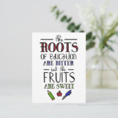 de wortels van het onderwijs zijn bittere leerkrac briefkaart (Staand voorkant)