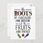 de wortels van het onderwijs zijn bittere leerkrac briefkaart (Voorkant / Achterkant)
