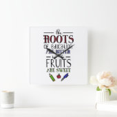 de wortels van het onderwijs zijn bittere leerkrac vierkante klok (Huis)