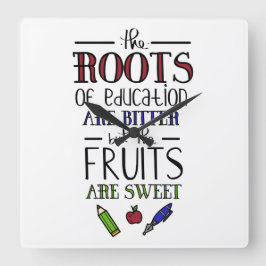 de wortels van onderwijs zijn bitter leraren citaa vierkante klok
