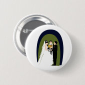 De Woten, de Bride, de Groom en de Ambtenaar Ronde Button 5,7 Cm (Voorkant /achterkant)