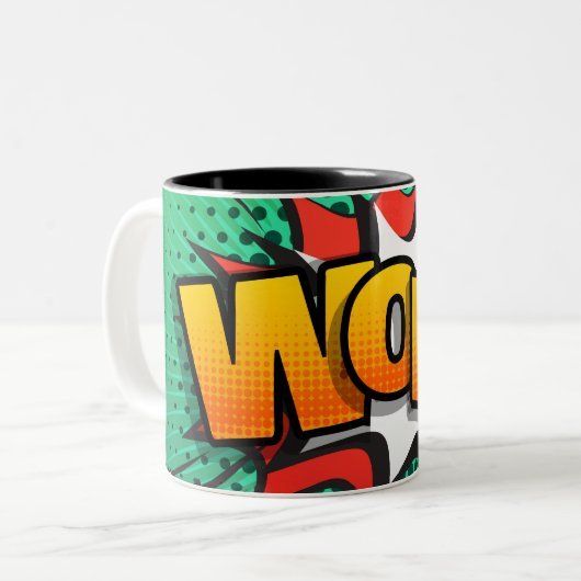 De WOW-Mok Tweekleurige Koffiemok (Voorkant links)