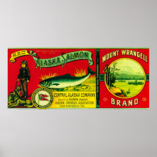 De Wrangell Salmon Can LabelAlimak, AK Poster