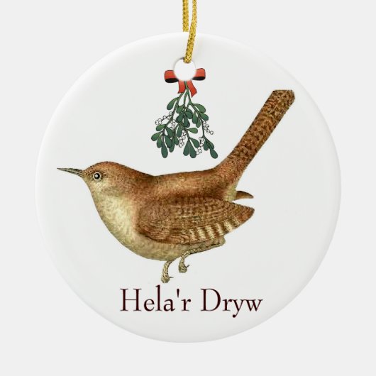 De Wren jagen Keramisch Ornament (Voorkant)