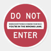 DE WRONG LANE RONDE STICKER (Voorkant)