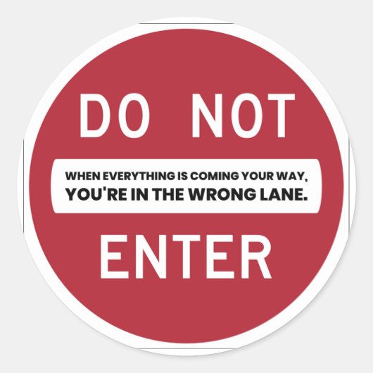 DE WRONG LANE RONDE STICKER (Voorkant)