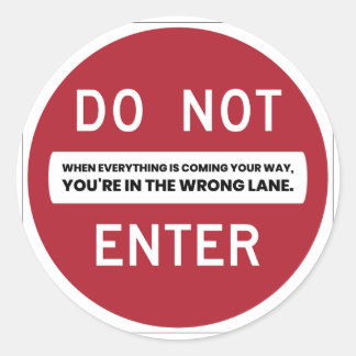 DE WRONG LANE RONDE STICKER
