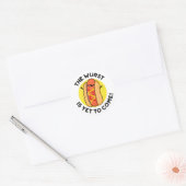De Wurst is nog steeds grappige hotdogpun Ronde Sticker (Envelop)