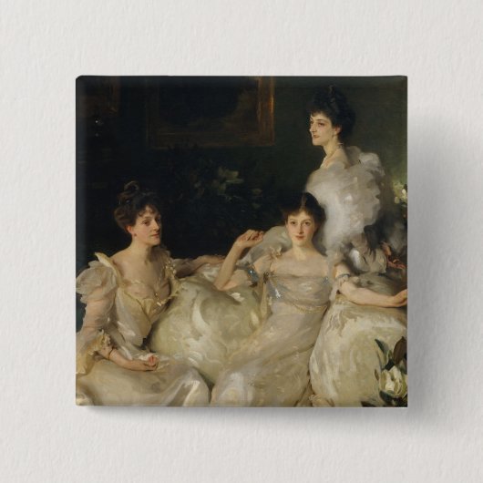 De Wyndham-zussen Vierkante Button 5,1 Cm (Voorkant)