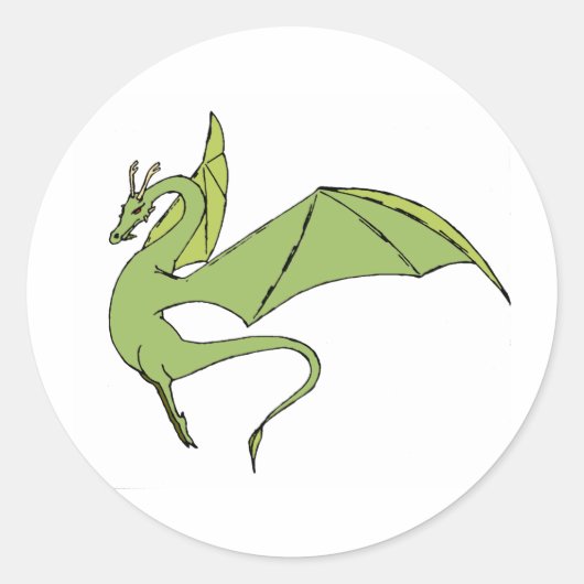 De Wyrm (groen) Ronde Sticker (Voorkant)