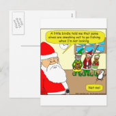 De x81 Santa's elf is al aan het vissen? Cartoon Feestdagenkaart (Voorkant / Achterkant)