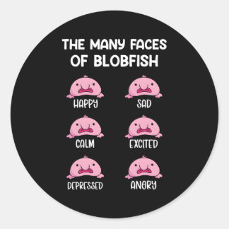 De Y-gezichten van een kloddervis Ronde Sticker