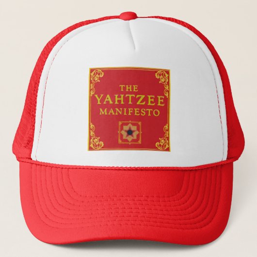 De Yahtzee Manifesto Trucker Hat Pet (Voorkant)