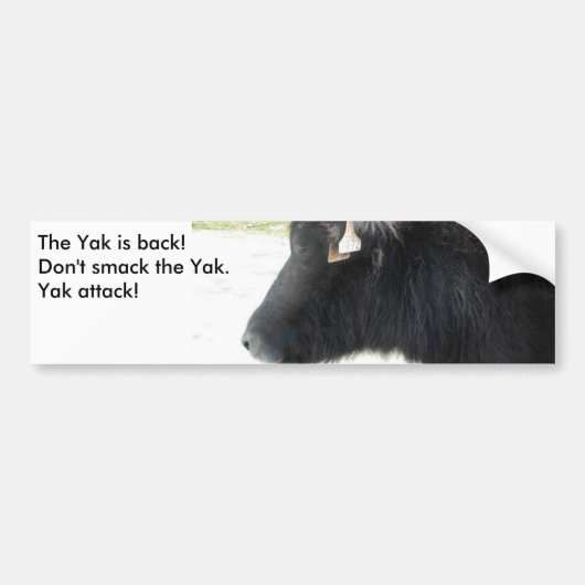 De yak is terug! bumpersticker (Voorkant)