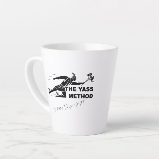 De Yass methode gesigneerd latte cup Latte Mok (Linkerhoek)