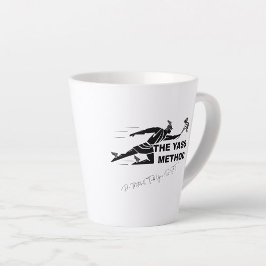 De Yass methode gesigneerd latte cup Latte Mok (Rechterhoek)