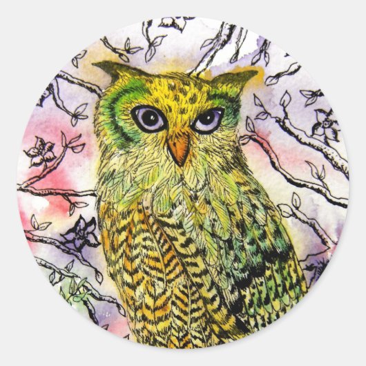 De Yellow Owl Stickers (Voorkant)