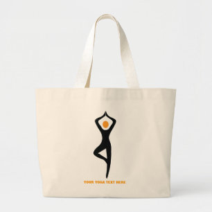 De Yoga-boom stelt zwart, oranje gebruik voor Grote Tote Bag