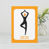 De Yoga-boom stelt zwart, oranje gebruik voor Kaart (Staand voorkant)