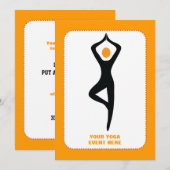 De Yoga-boom stelt zwart, oranje gebruik voor Kaart (Voorkant / Achterkant)