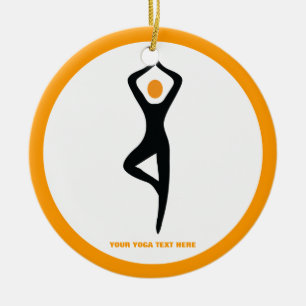 De Yoga-boom stelt zwart, oranje gebruik voor Keramisch Ornament